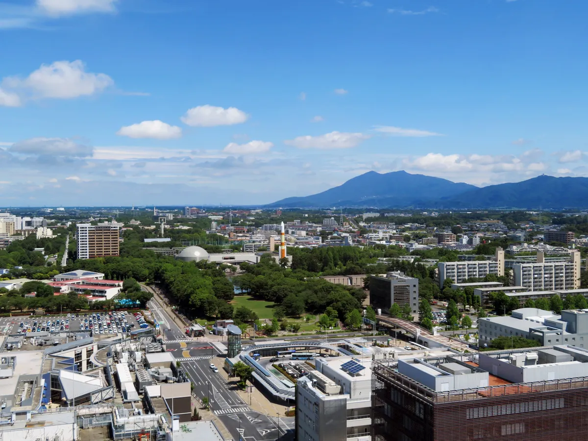 つくば駅周辺から見たまちなみ